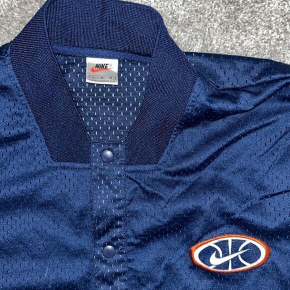 Vintage NIKE Mesh Snap Basketball Court Shooter Jersey Warm Up Jacket L Retro - Picture 2 of 6